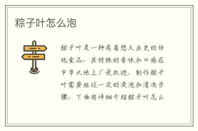 粽子叶怎么泡(粽子叶怎么泡泡多长时间)