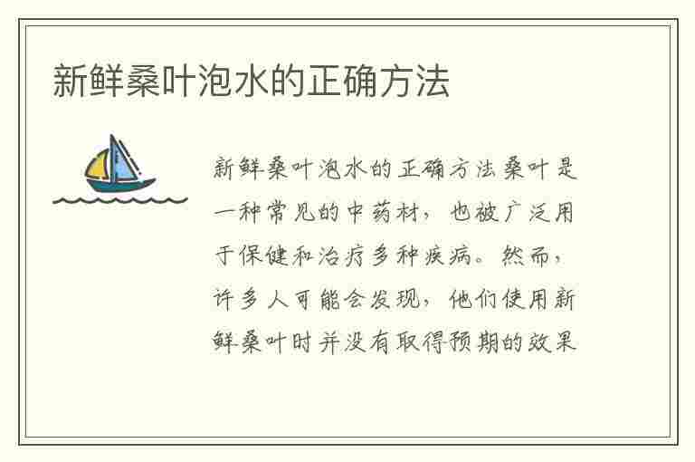 新鲜桑叶泡水的正确方法(新鲜桑叶泡水的正确方法视频)