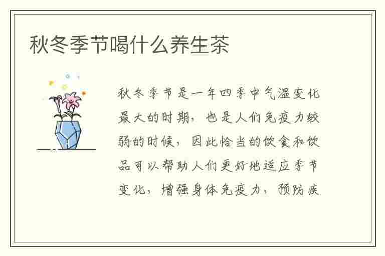 秋冬季节喝什么养生茶(秋冬季节喝什么养生茶好)