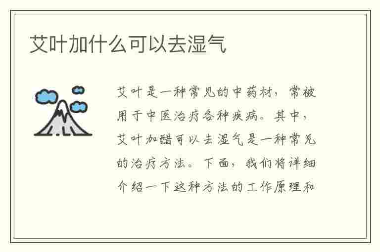 艾叶加什么可以去湿气(艾叶加什么可以去湿气泡脚)